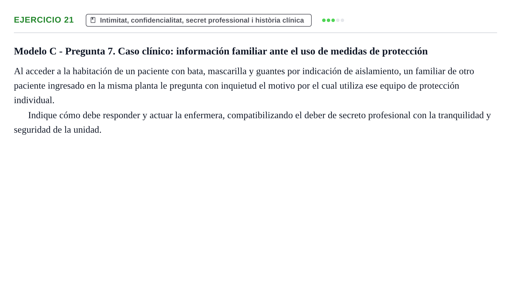 Enunciado: Problema 21 · ètica i legislaciò en infermeria UB 2002