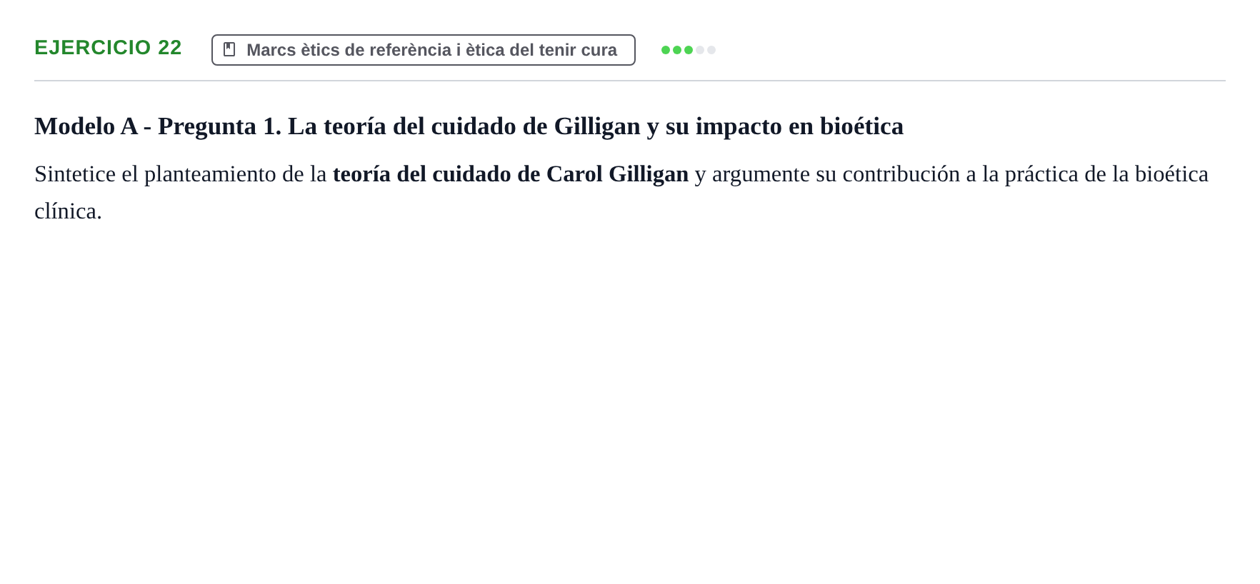 Enunciado: Problema 22 · ètica i legislaciò en infermeria UB 2002
