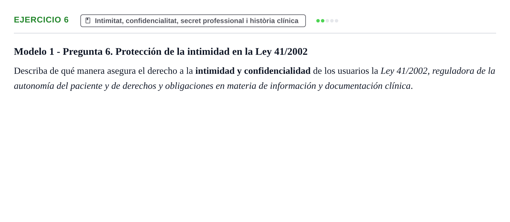 Enunciado: Problema 6 · ètica i legislaciò en infermeria UB 2002