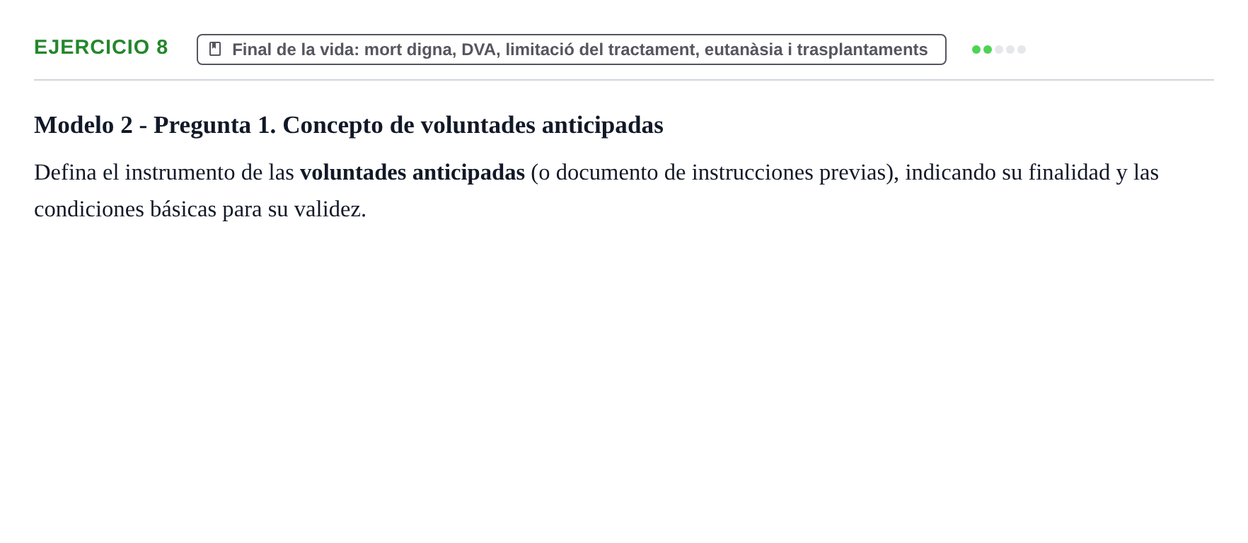 Enunciado: Problema 8 · ètica i legislaciò en infermeria UB 2002