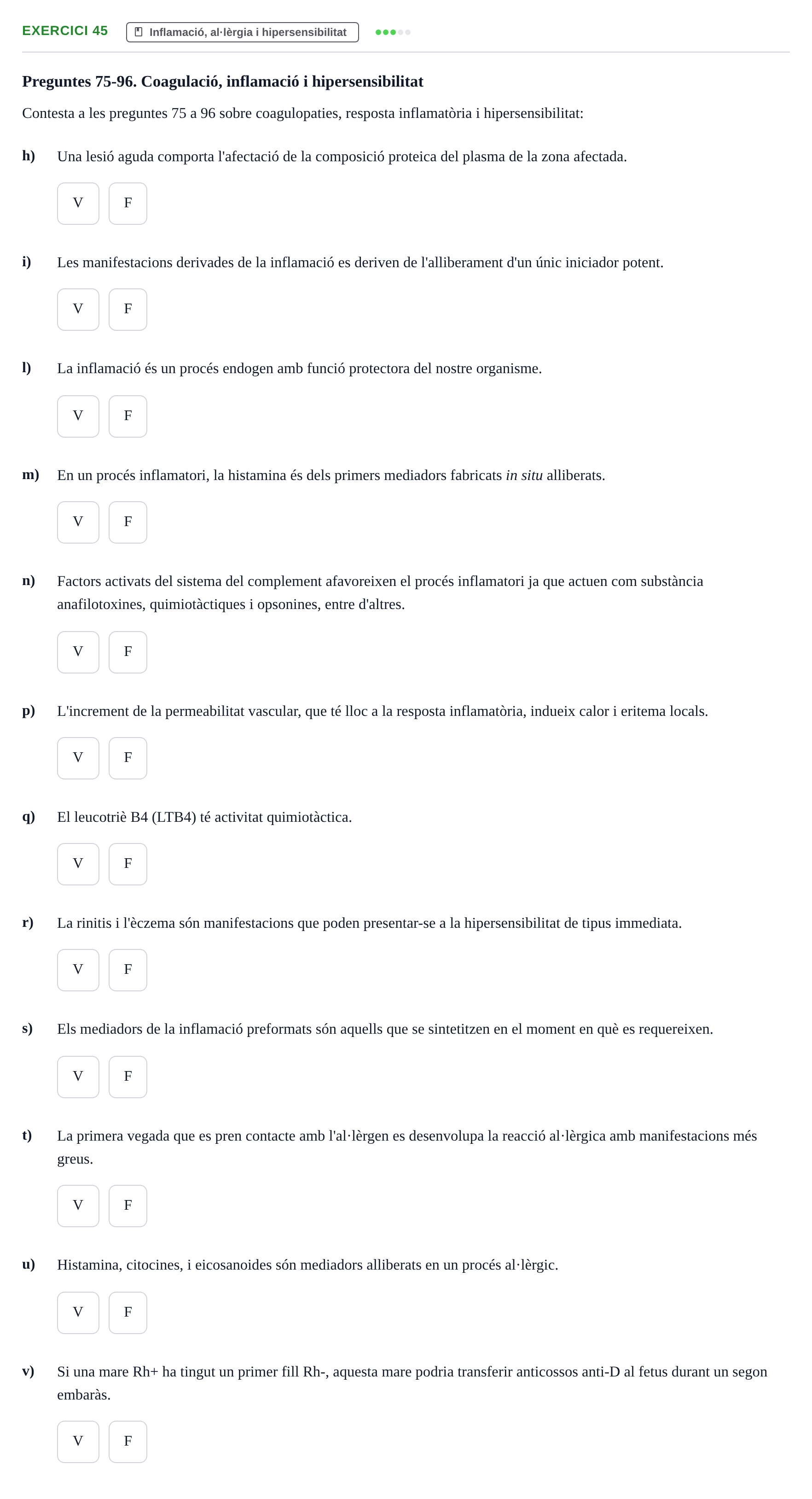 Enunciado: 45 - Inflamació, al·lèrgia i hipersensibilitat