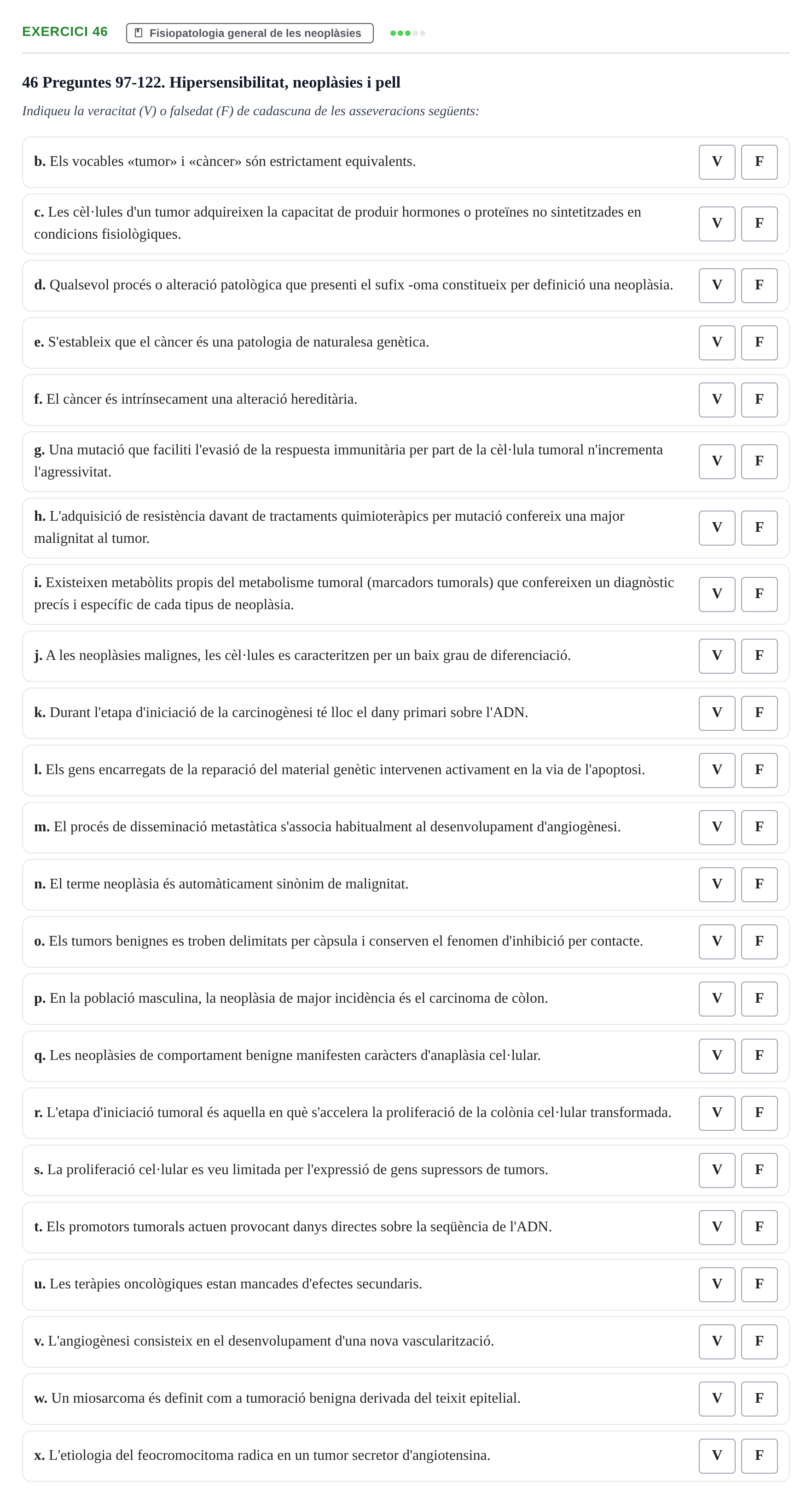 Enunciado: 46 - Fisiopatologia general de les neoplàsies
