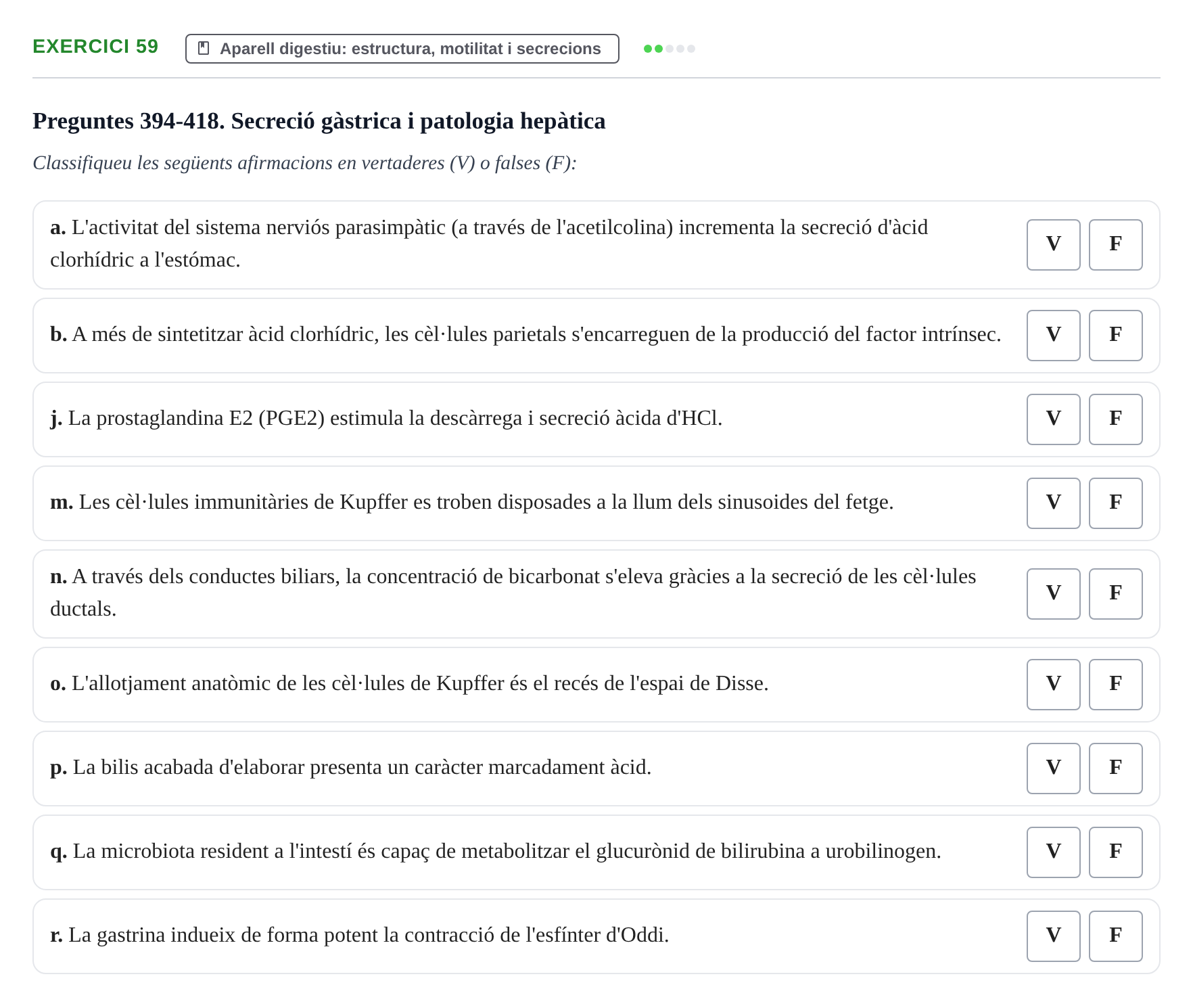 Enunciado: 59 - Aparell digestiu: estructura, motilitat i se…