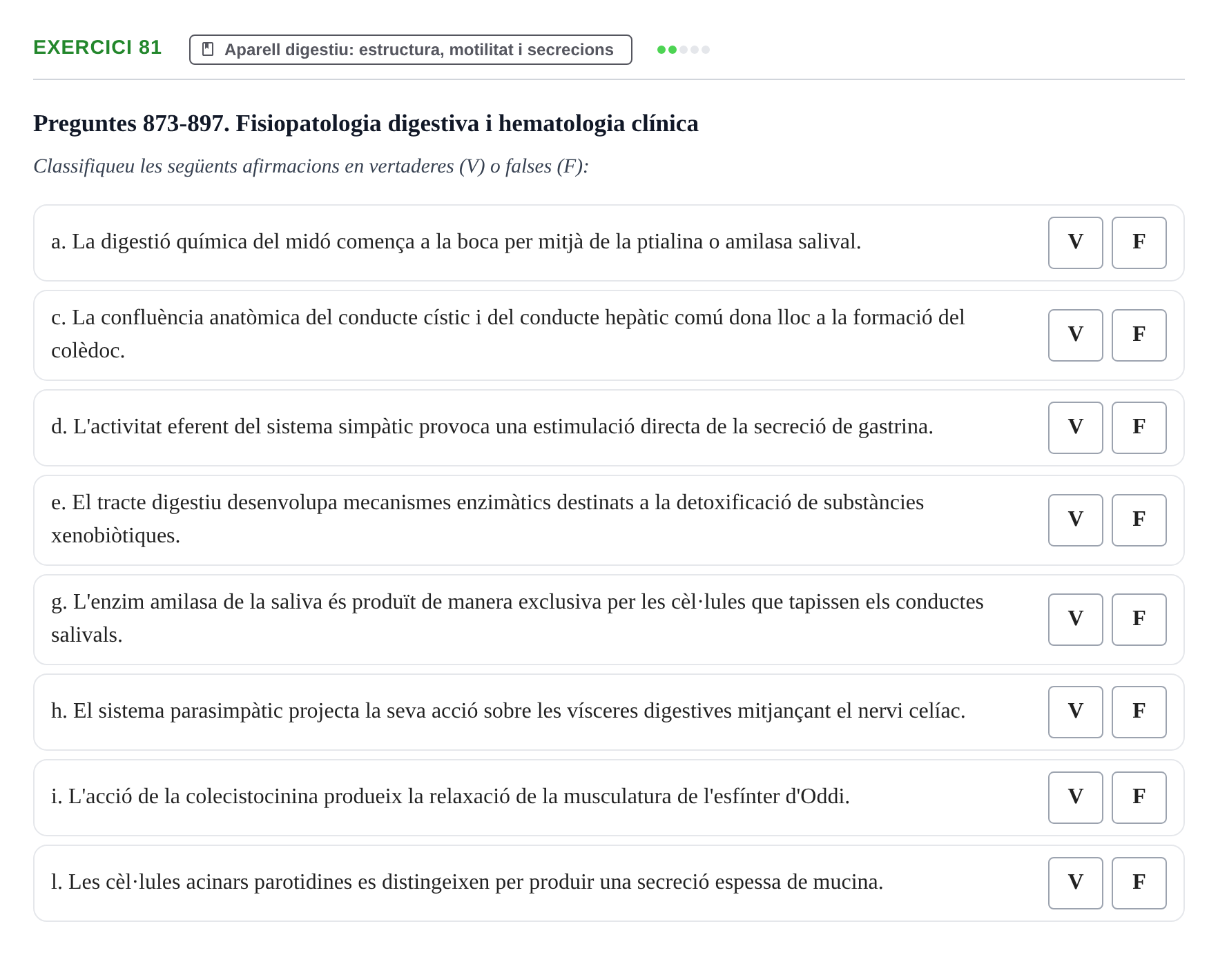 Enunciado: 81 - Aparell digestiu: estructura, motilitat i se…