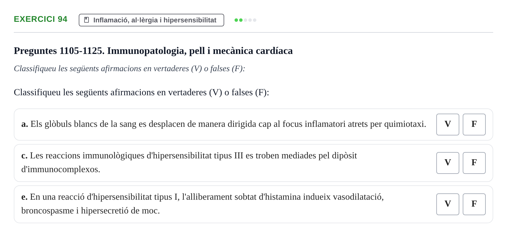Enunciado: 94 - Inflamació, al·lèrgia i hipersensibilitat