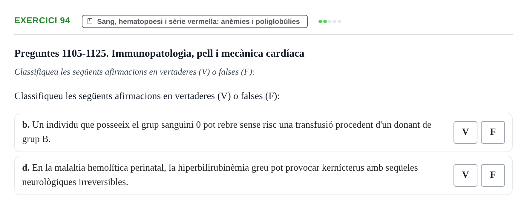 Enunciado: 94 - Sang, hematopoesi i sèrie vermella: anèmies…