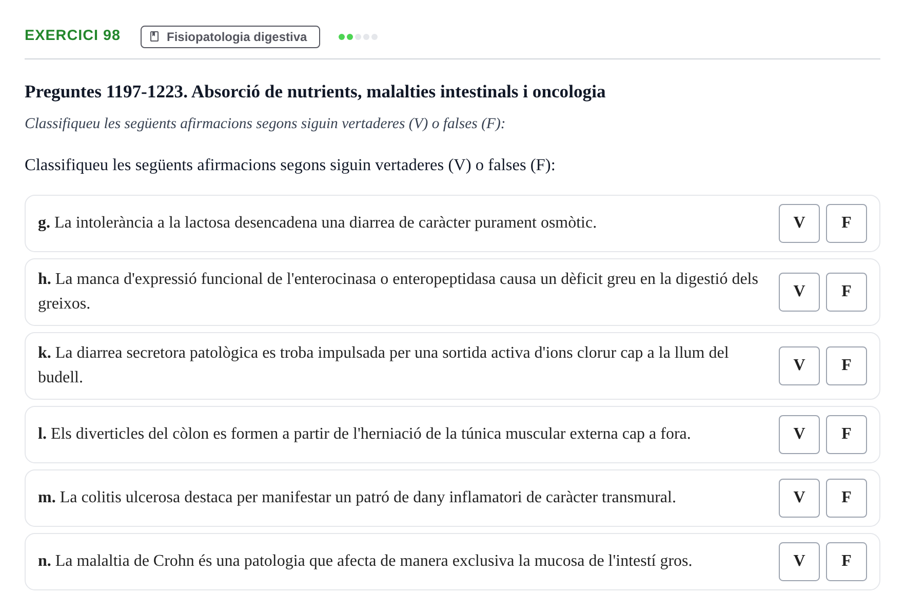 Enunciado: 98 - Fisiopatologia digestiva