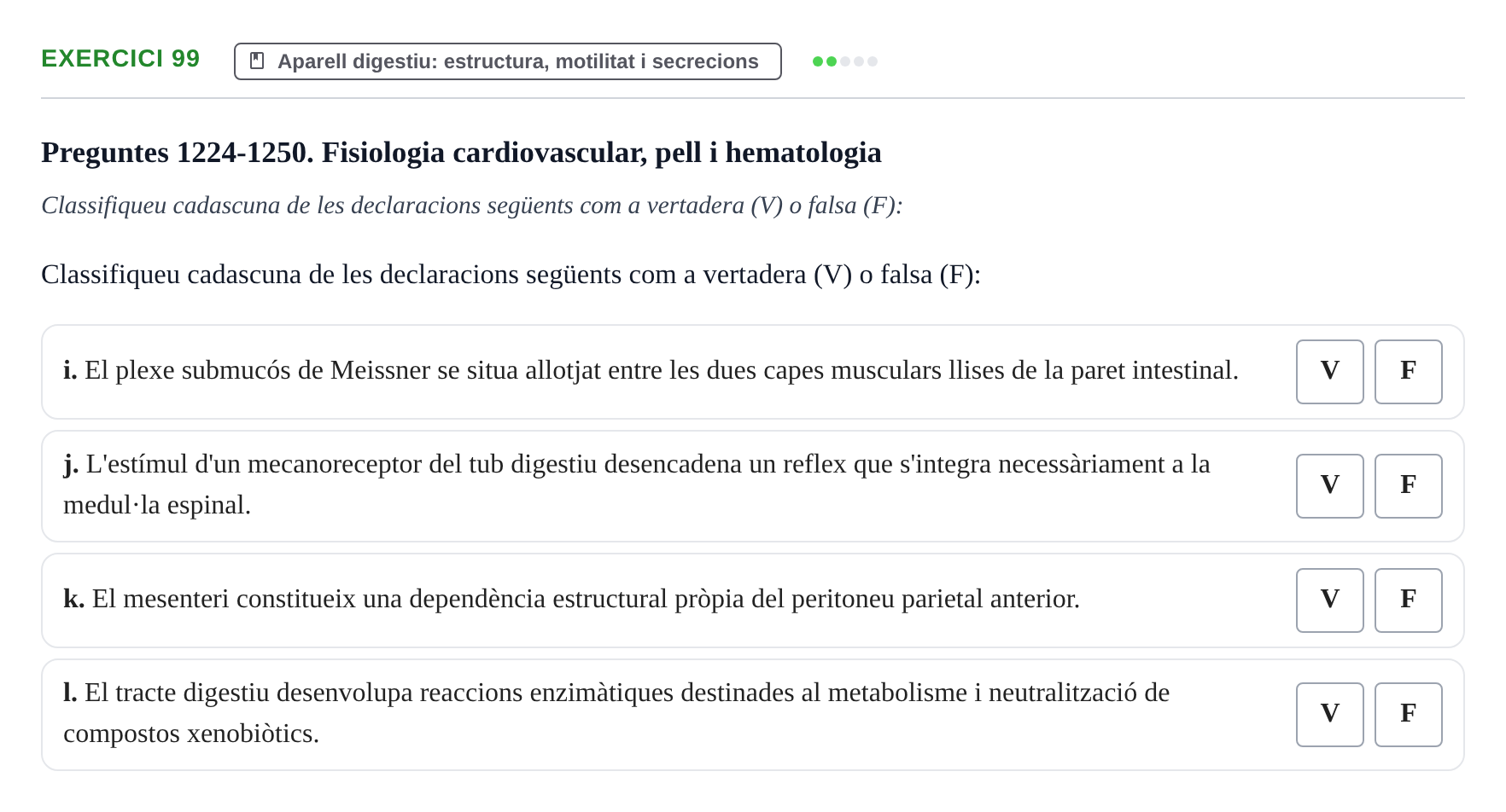 Enunciado: 99 - Aparell digestiu: estructura, motilitat i se…
