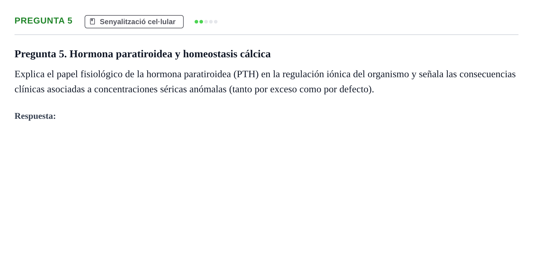 Enunciado: Pregunta 5