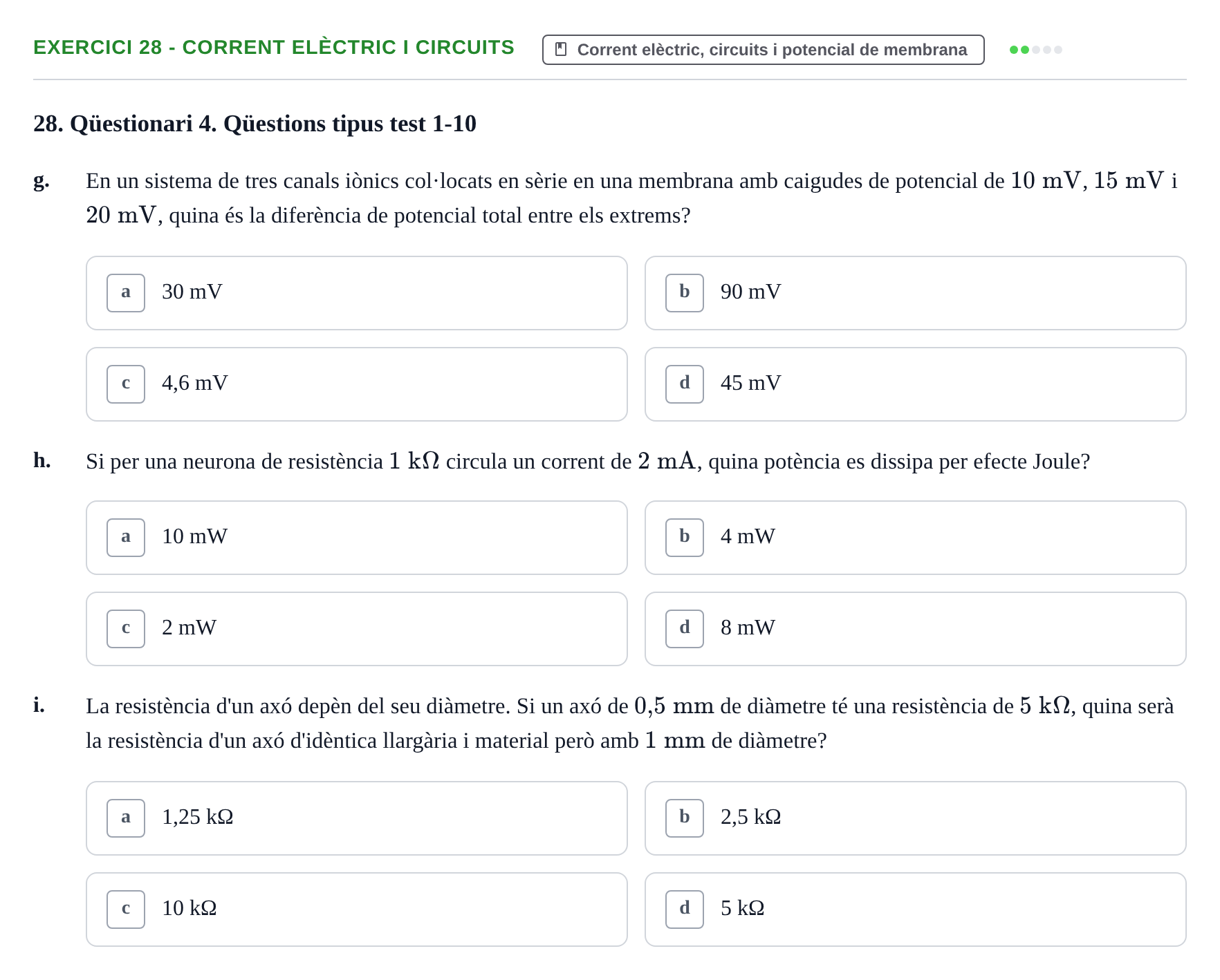 Enunciado: 28 - Corrent elèctric i circuits
