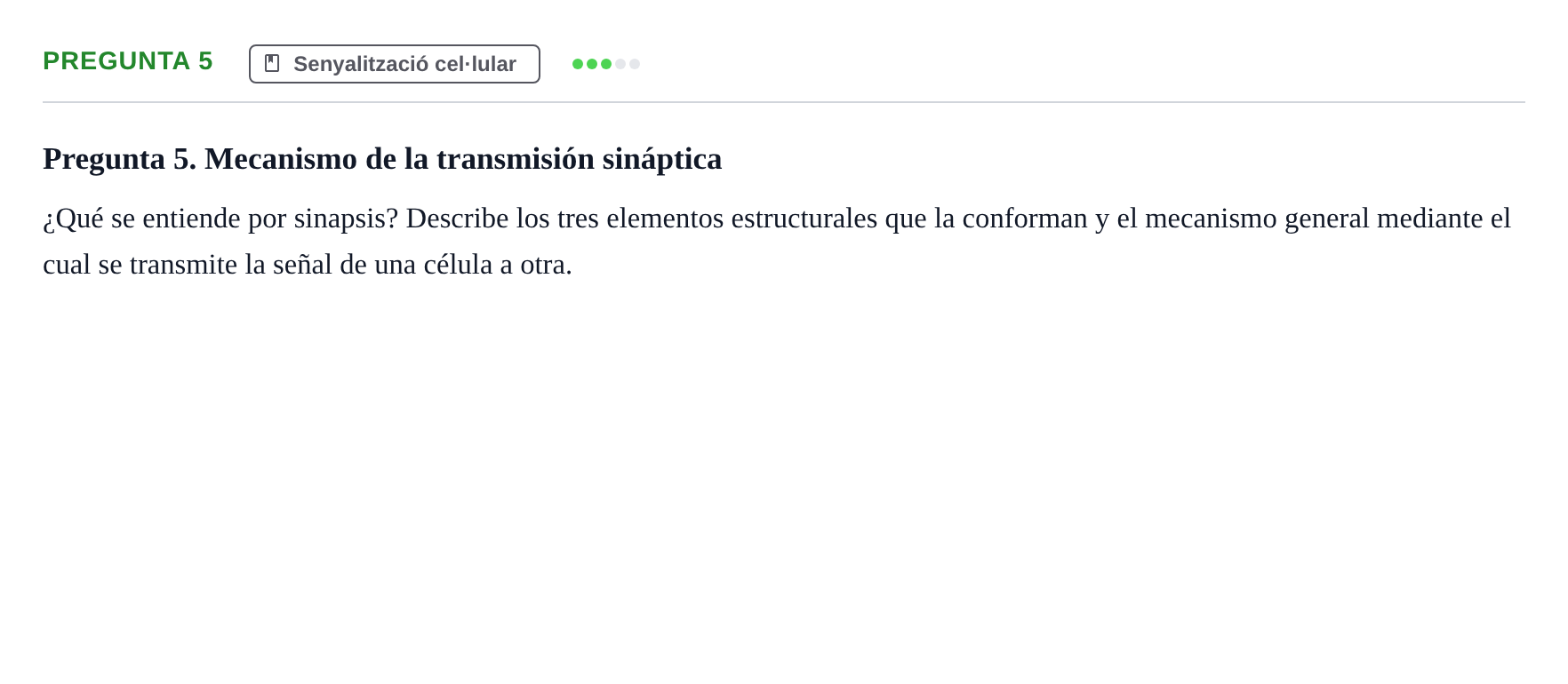 Enunciado: Pregunta 5