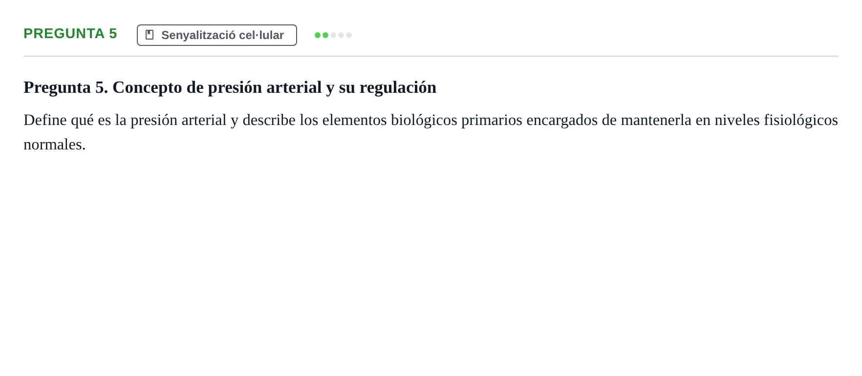 Enunciado: Pregunta 5