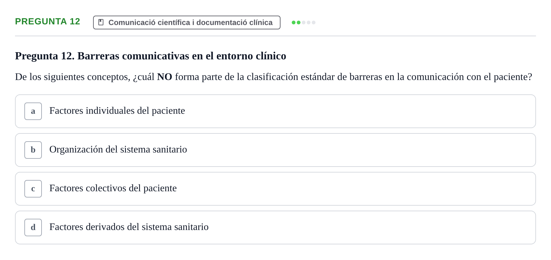 Enunciado: Pregunta 12