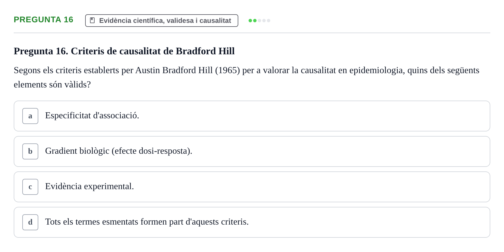Enunciado: Pregunta 16
