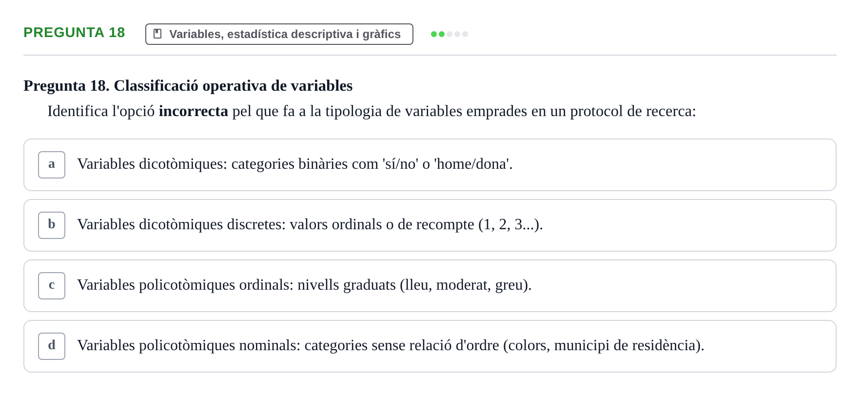 Enunciado: Pregunta 18