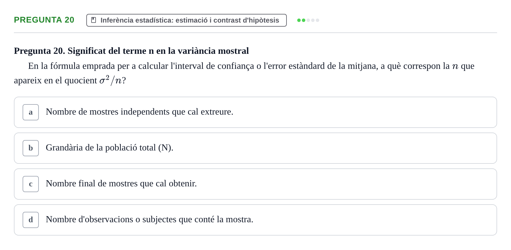Enunciado: Pregunta 20