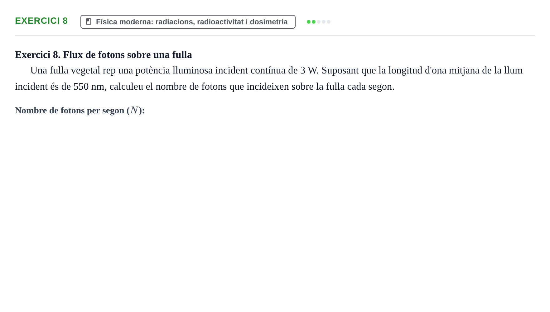 Enunciado: Exercici 8