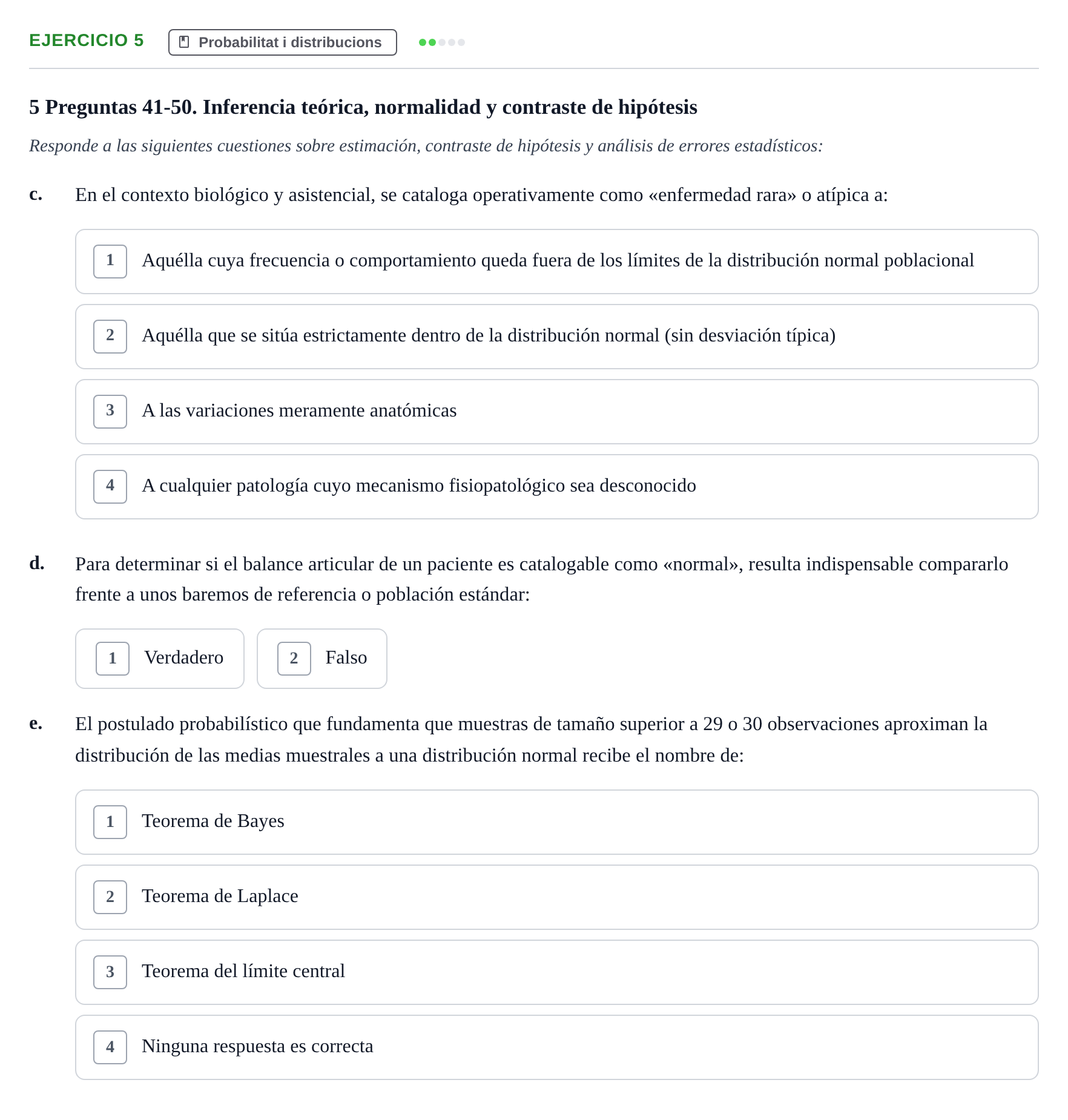 Enunciado: 5 - Probabilitat i distribucions