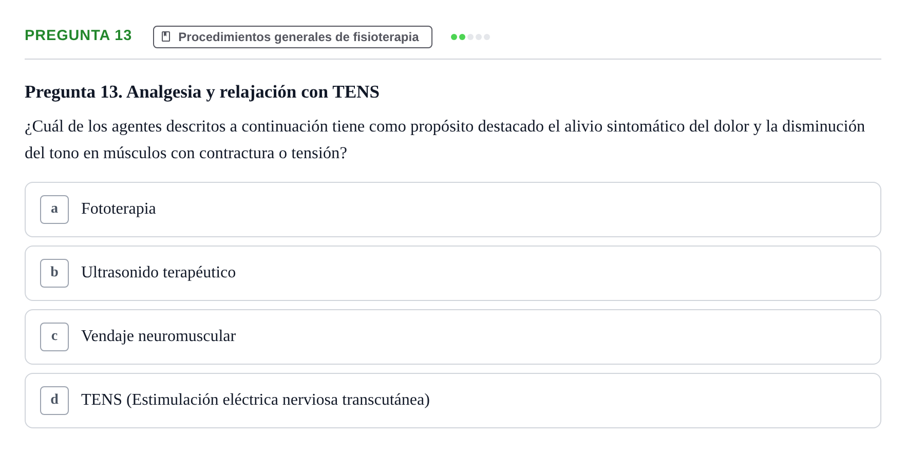 Enunciado: Pregunta 13