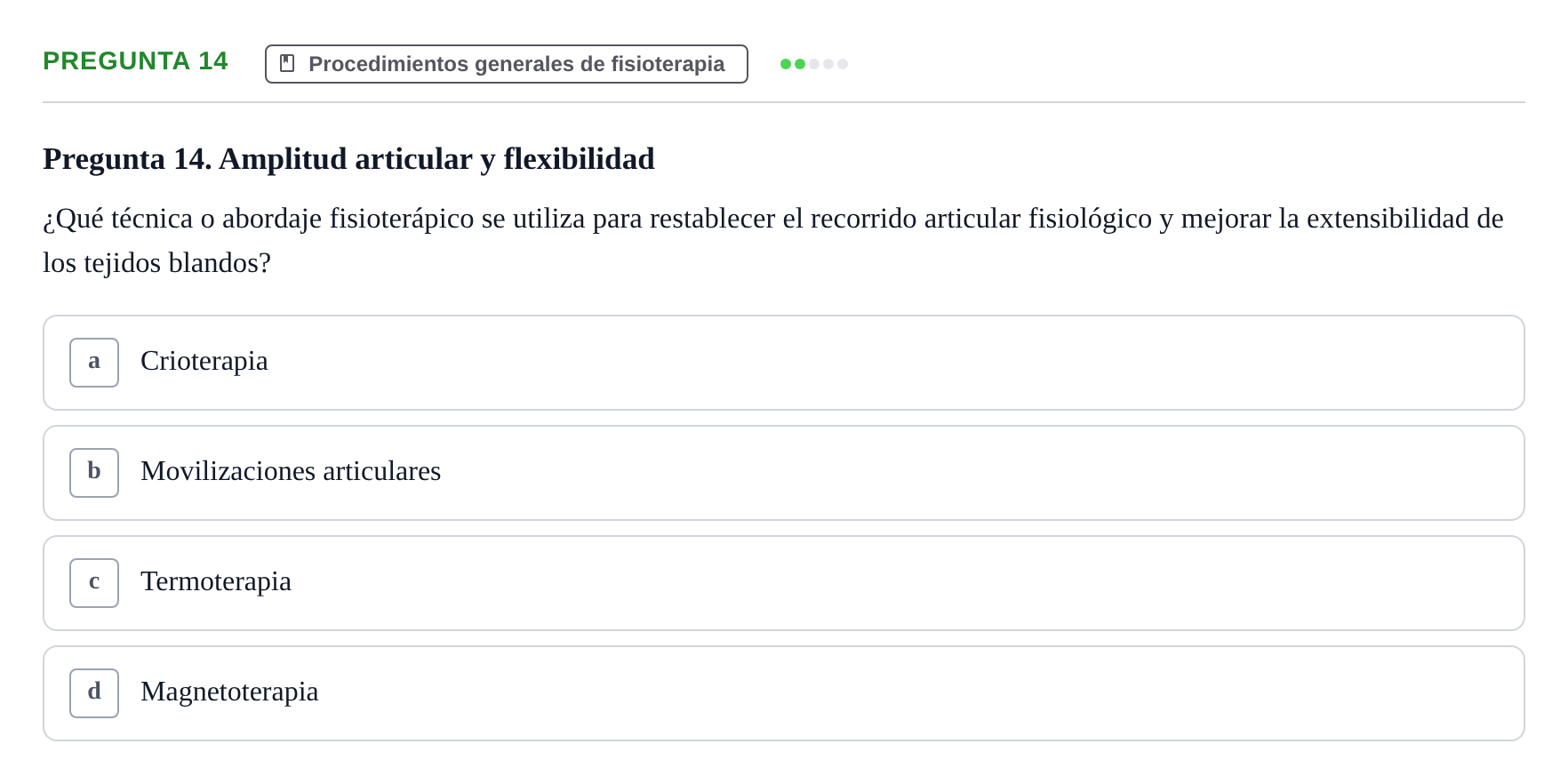 Enunciado: Pregunta 14