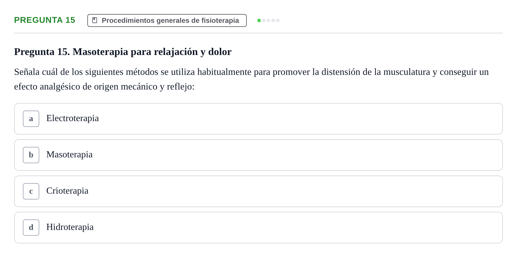 Enunciado: Pregunta 15