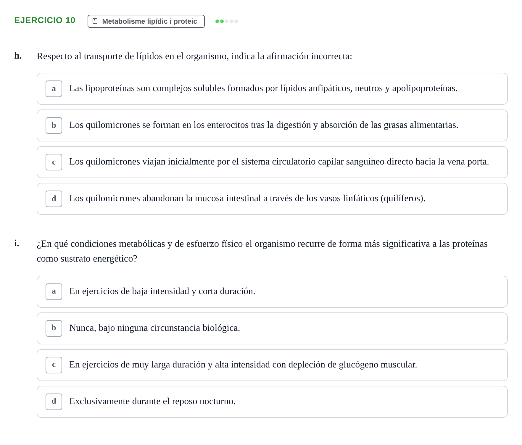Enunciado: 10 - Metabolisme lipídic i proteic