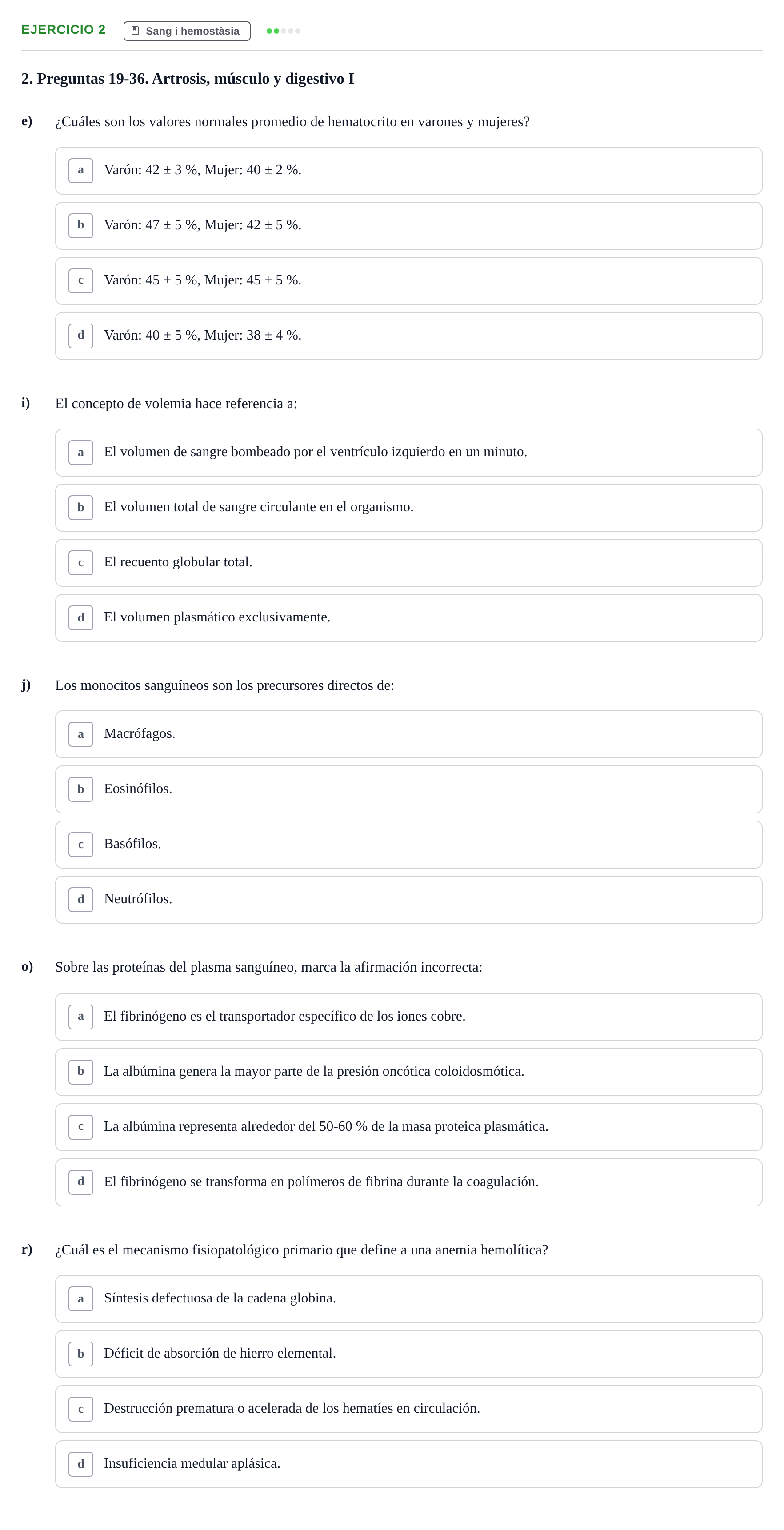 Enunciado: 2 - Sang i hemostàsia