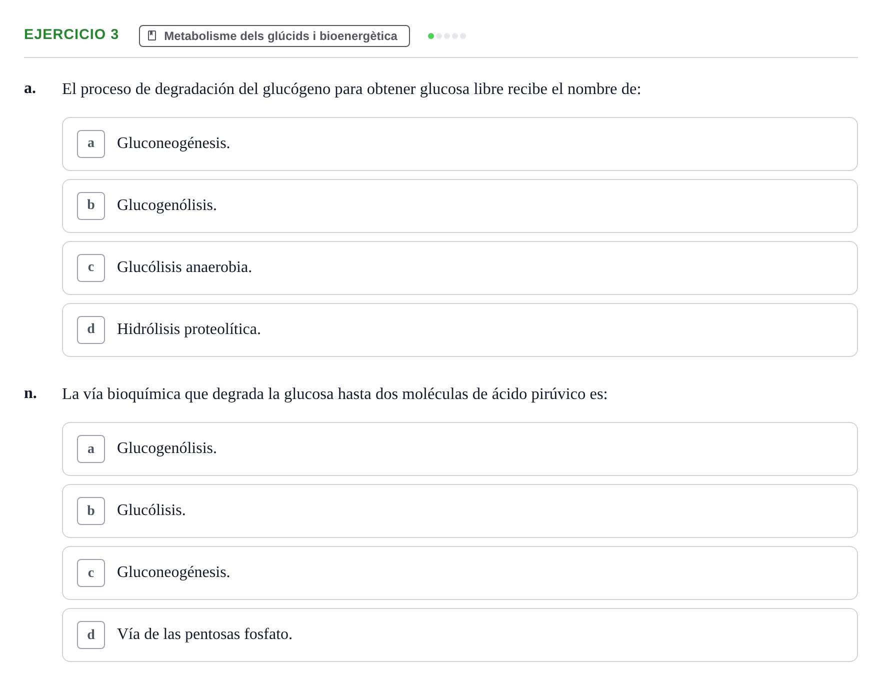 Enunciado: 3 - Metabolisme dels glúcids
