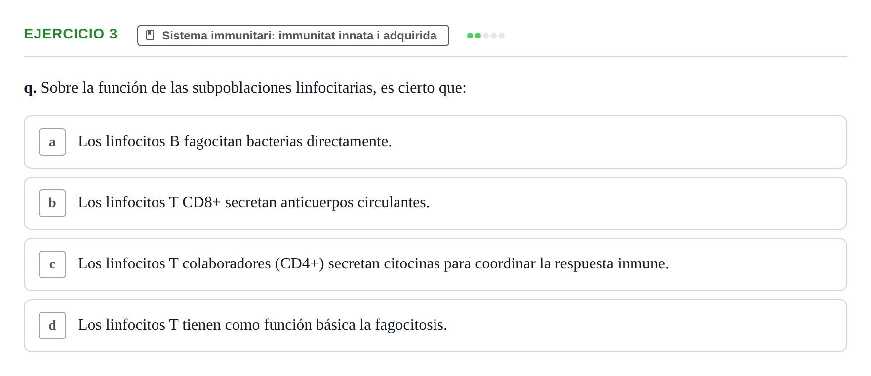 Enunciado: 3 - Sistema immunitari