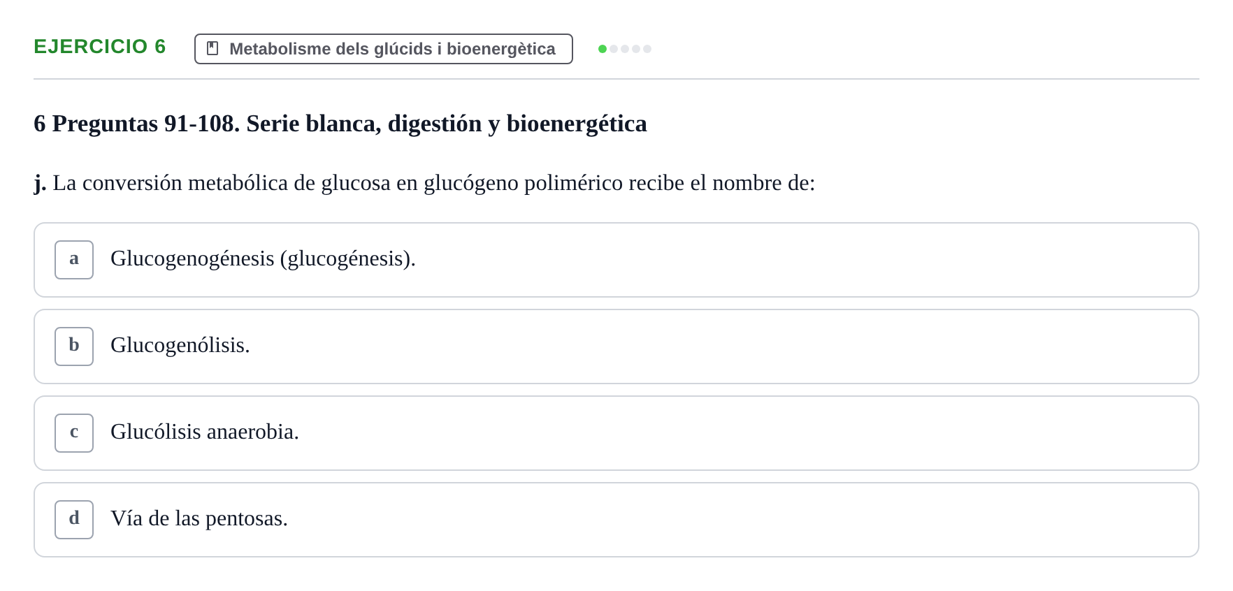 Enunciado: 6 - Metabolisme dels glúcids
