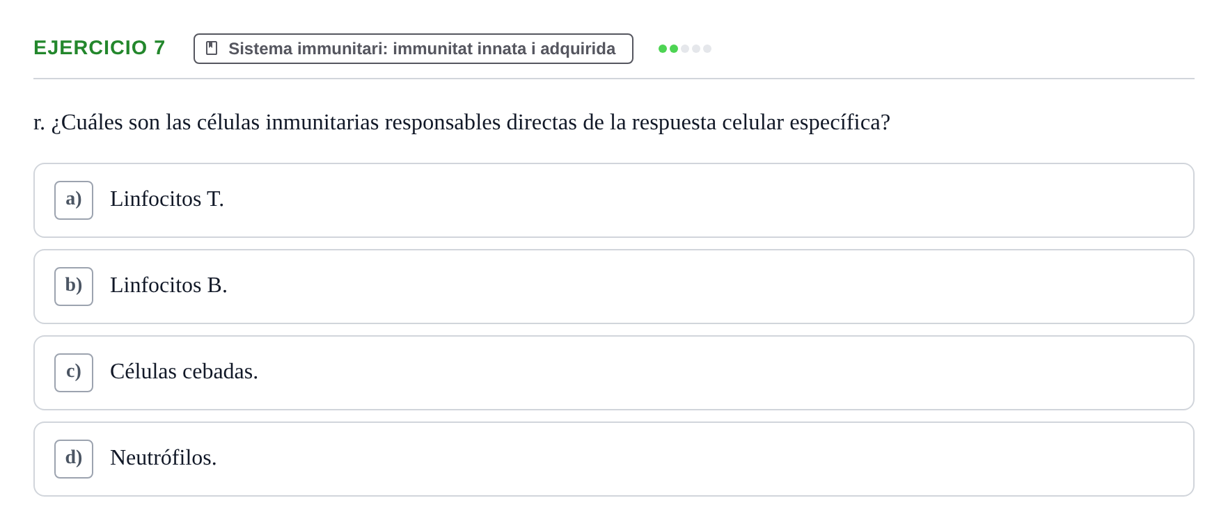 Enunciado: 7 - Sistema immunitari