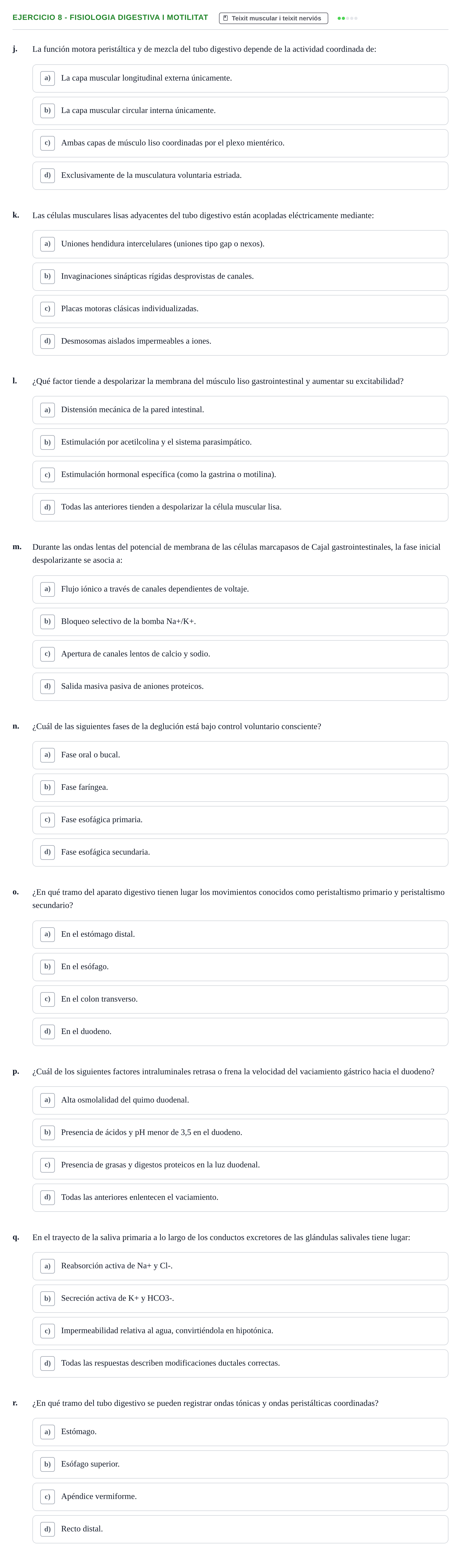Enunciado: 8 - Fisiologia digestiva i motilitat