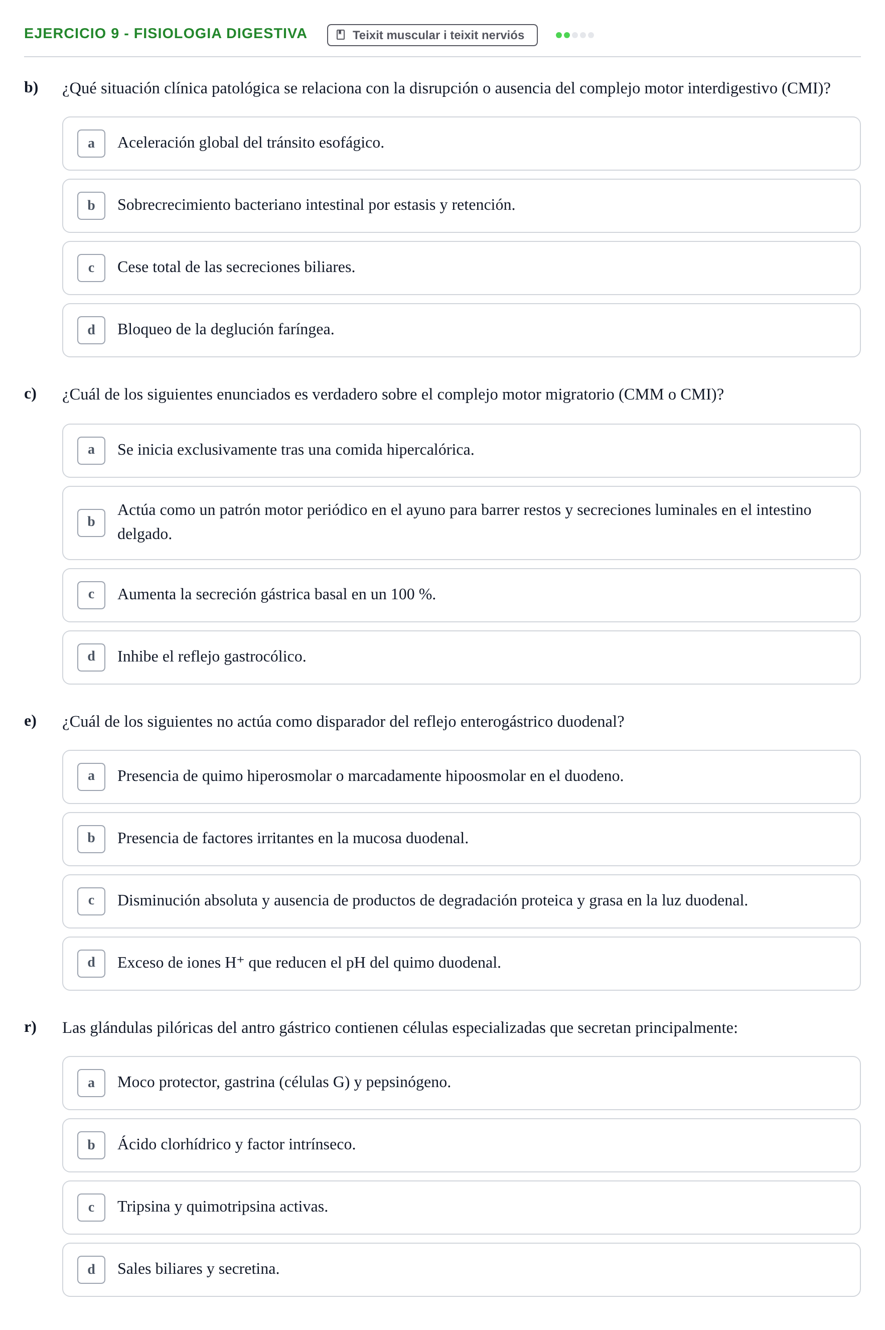 Enunciado: 9 - Fisiologia digestiva