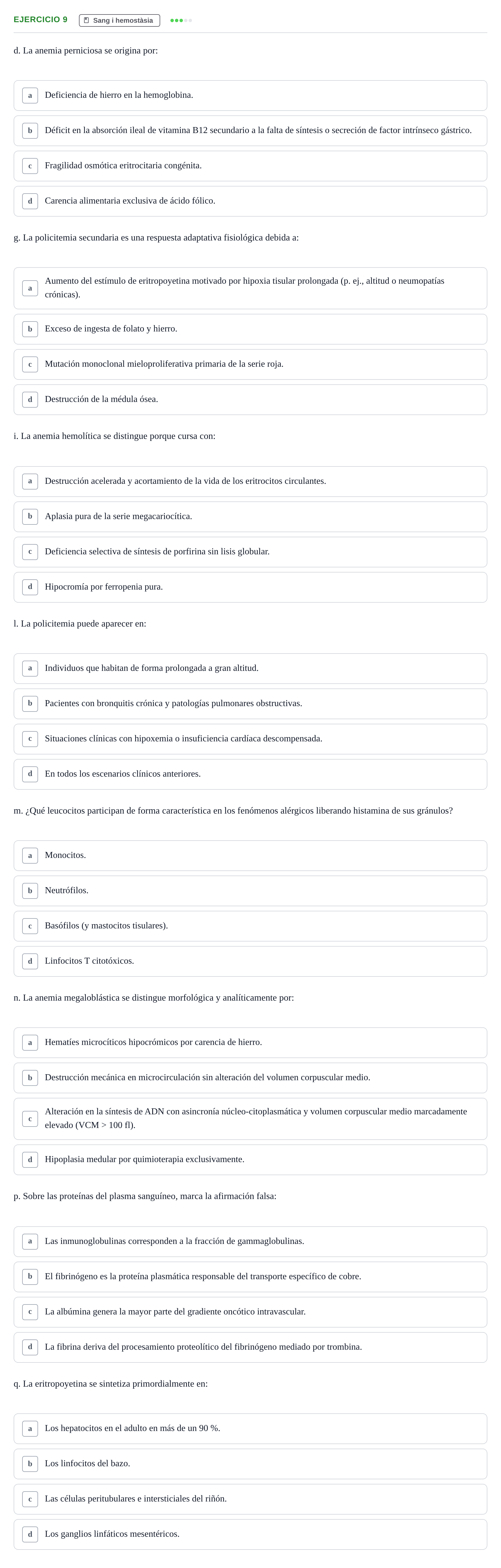 Enunciado: 9 - Sang i hemostàsia