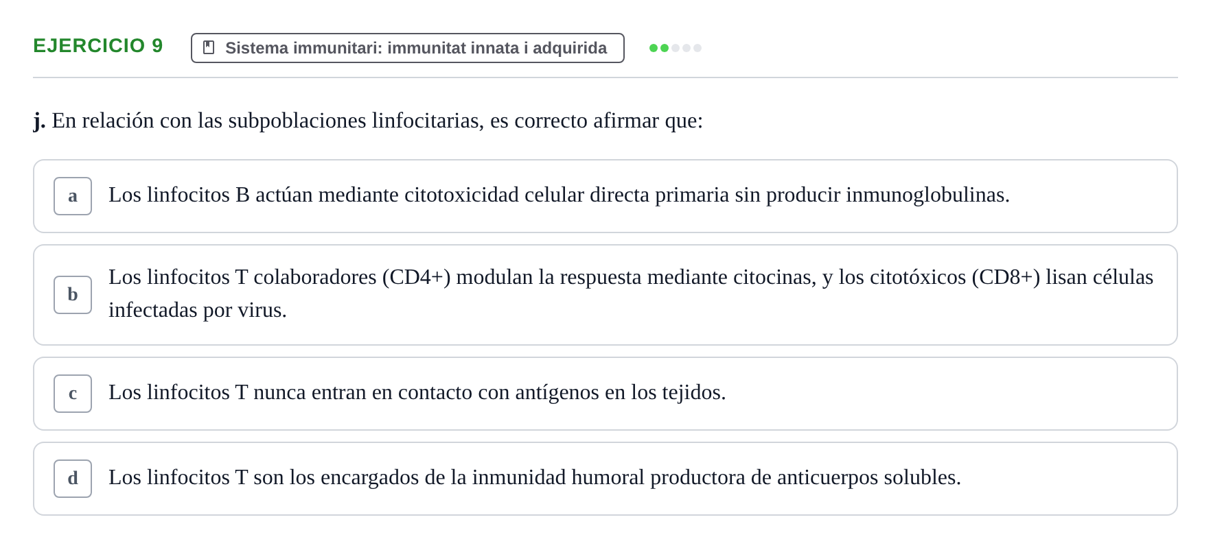 Enunciado: 9 - Sistema immunitari