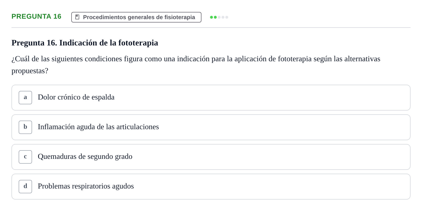 Enunciado: Pregunta 16
