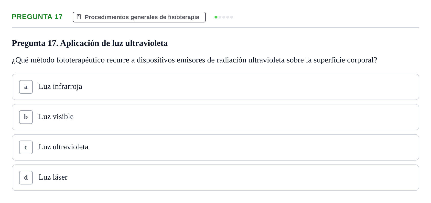 Enunciado: Pregunta 17