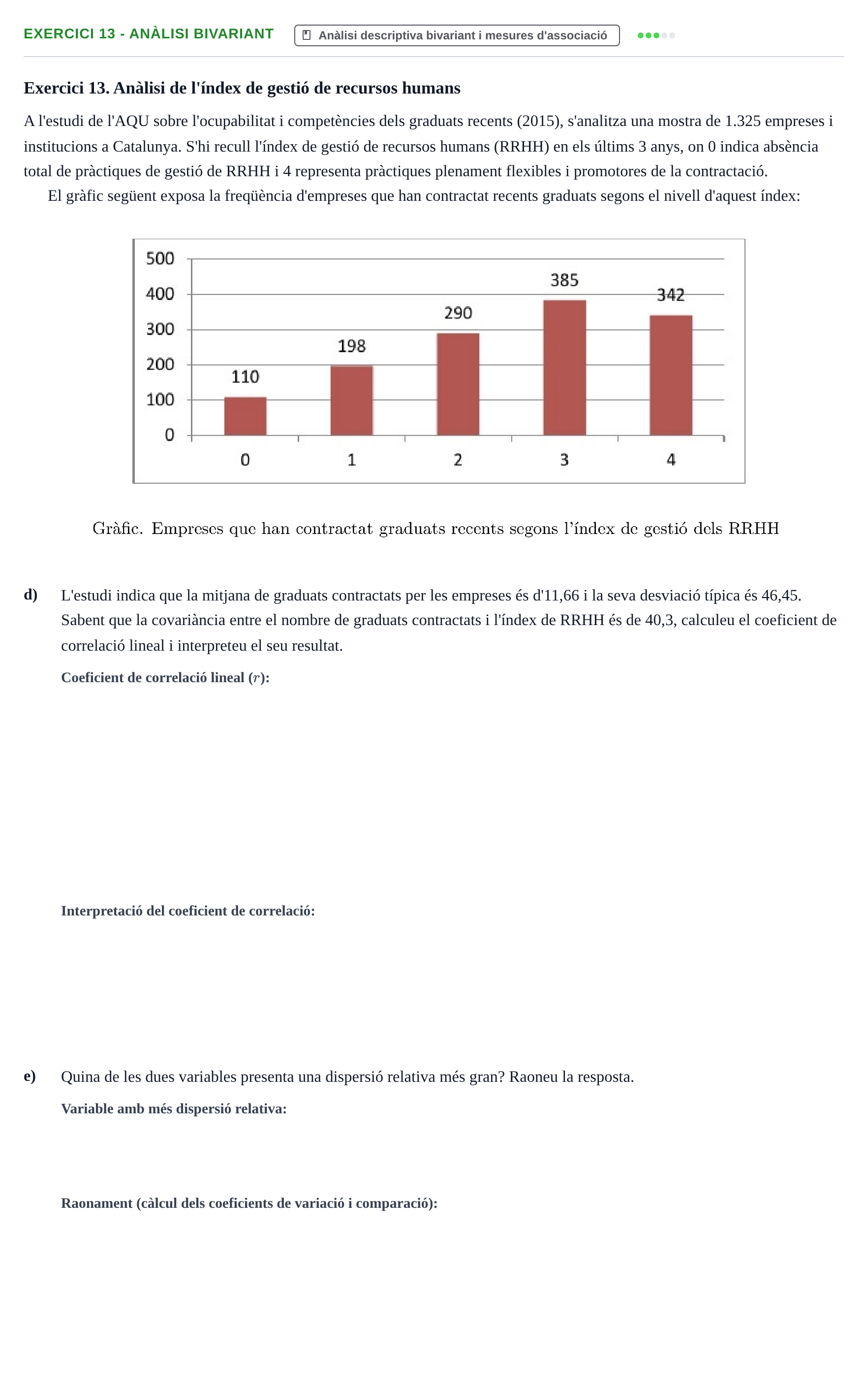 Enunciado: Exercici 13 - Anàlisi bivariant
