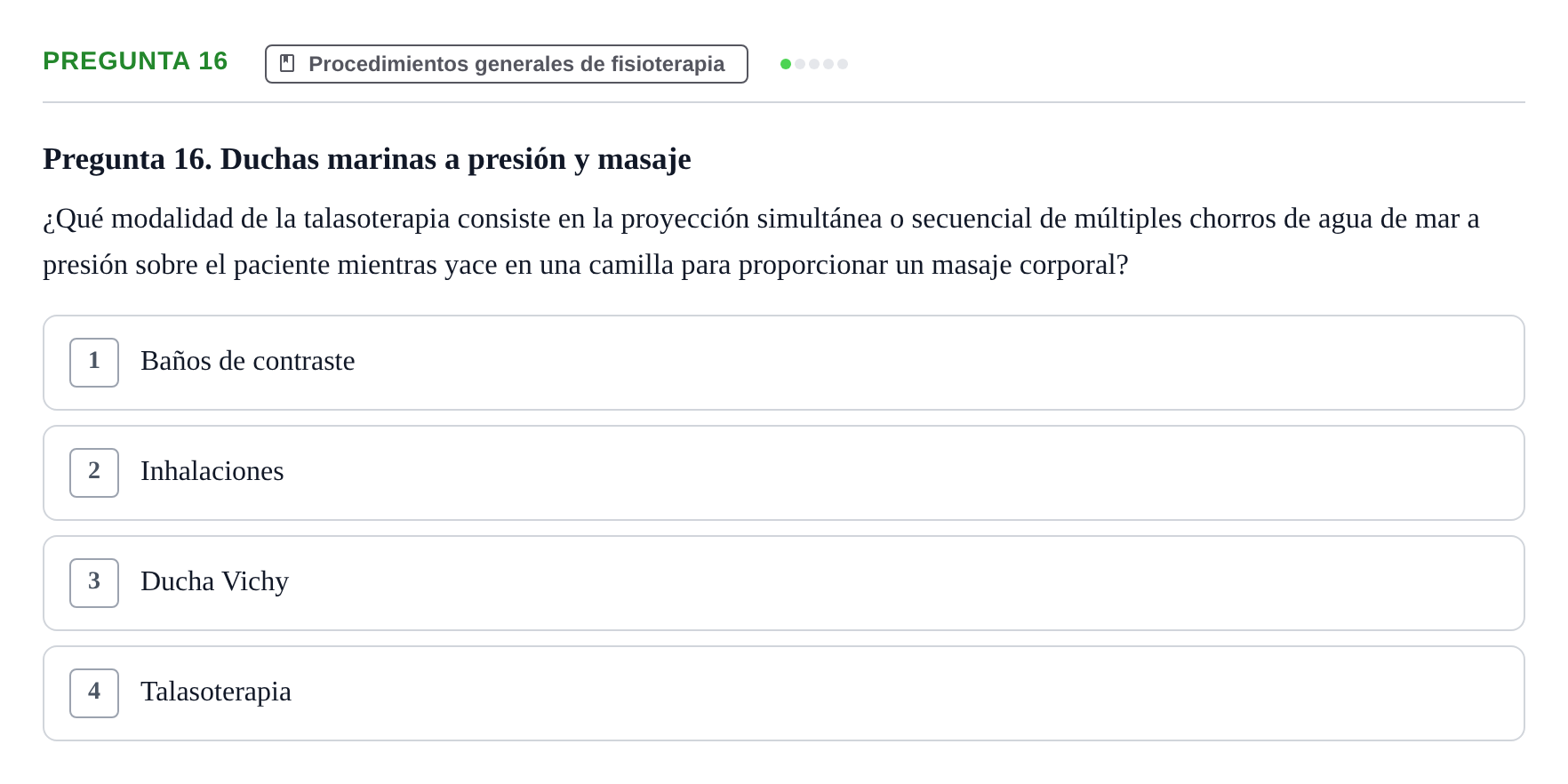 Enunciado: Pregunta 16