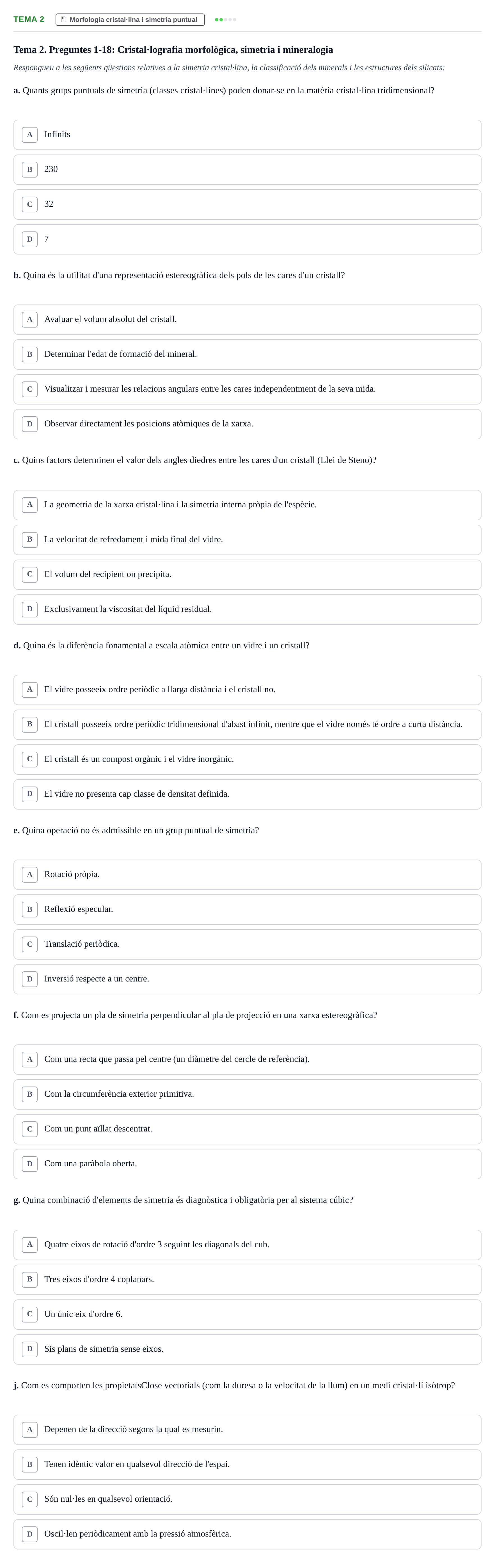 Enunciado: Tema 2 - Morfologia cristal·lina i simetria puntu…