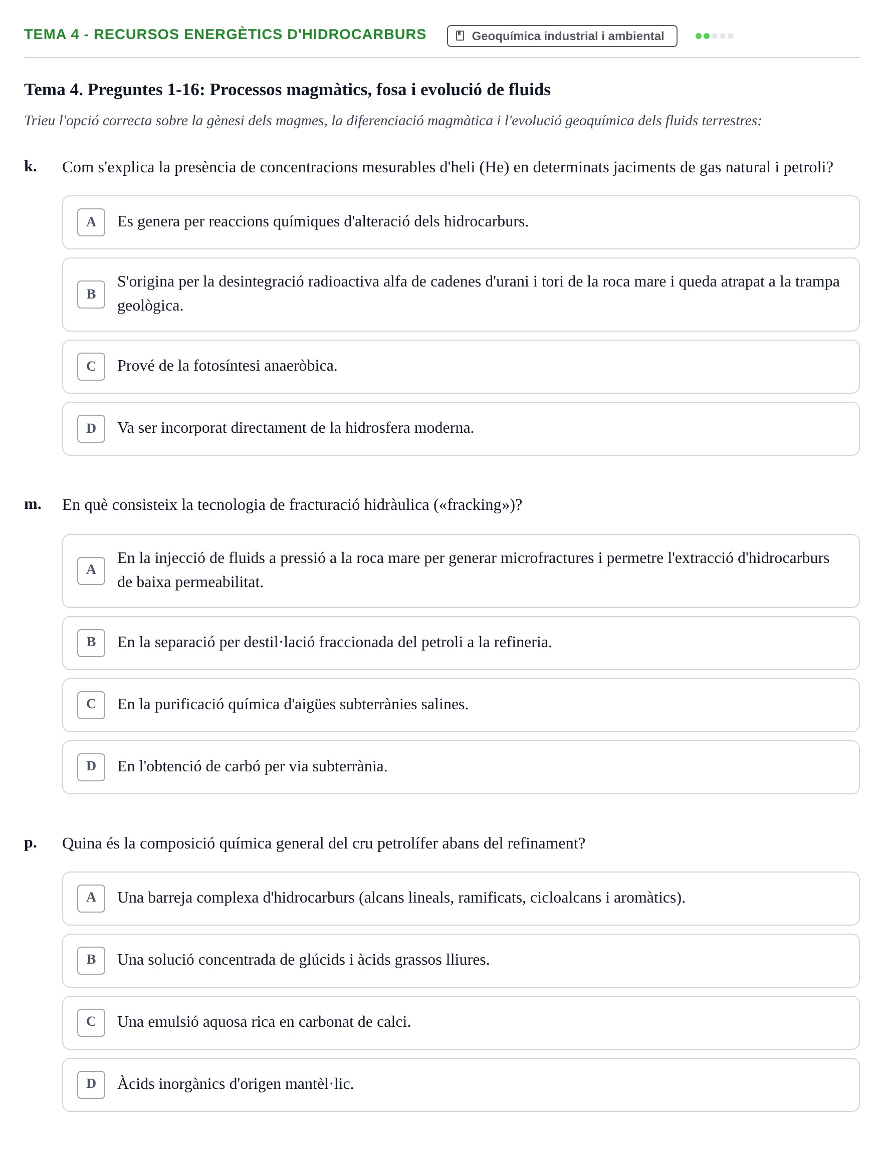 Enunciado: Tema 4 - Recursos energètics d'hidrocarburs