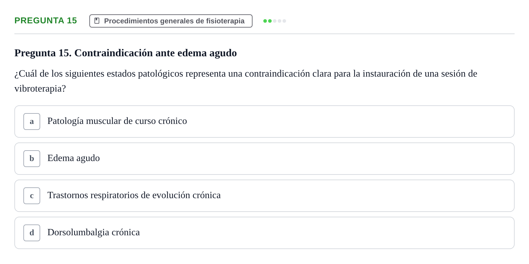 Enunciado: Pregunta 15