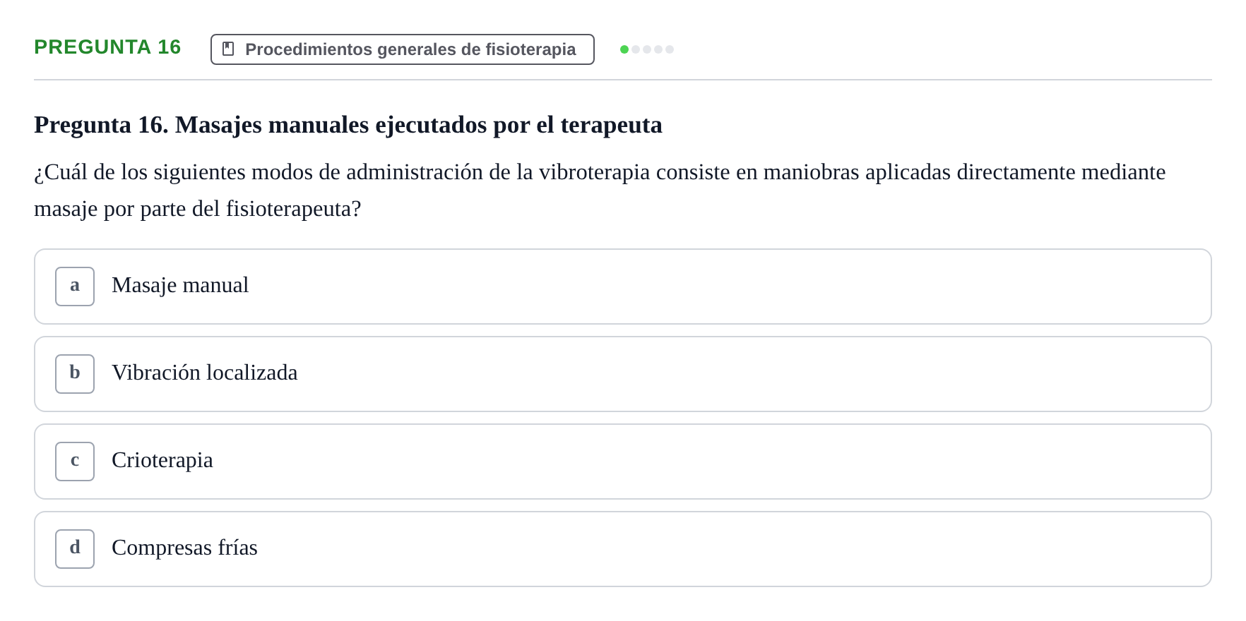 Enunciado: Pregunta 16