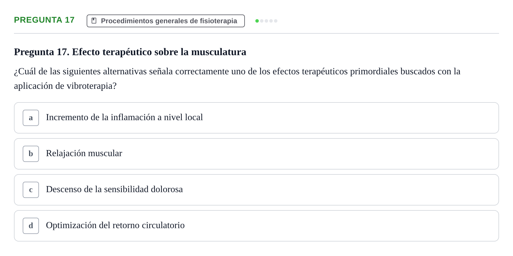 Enunciado: Pregunta 17