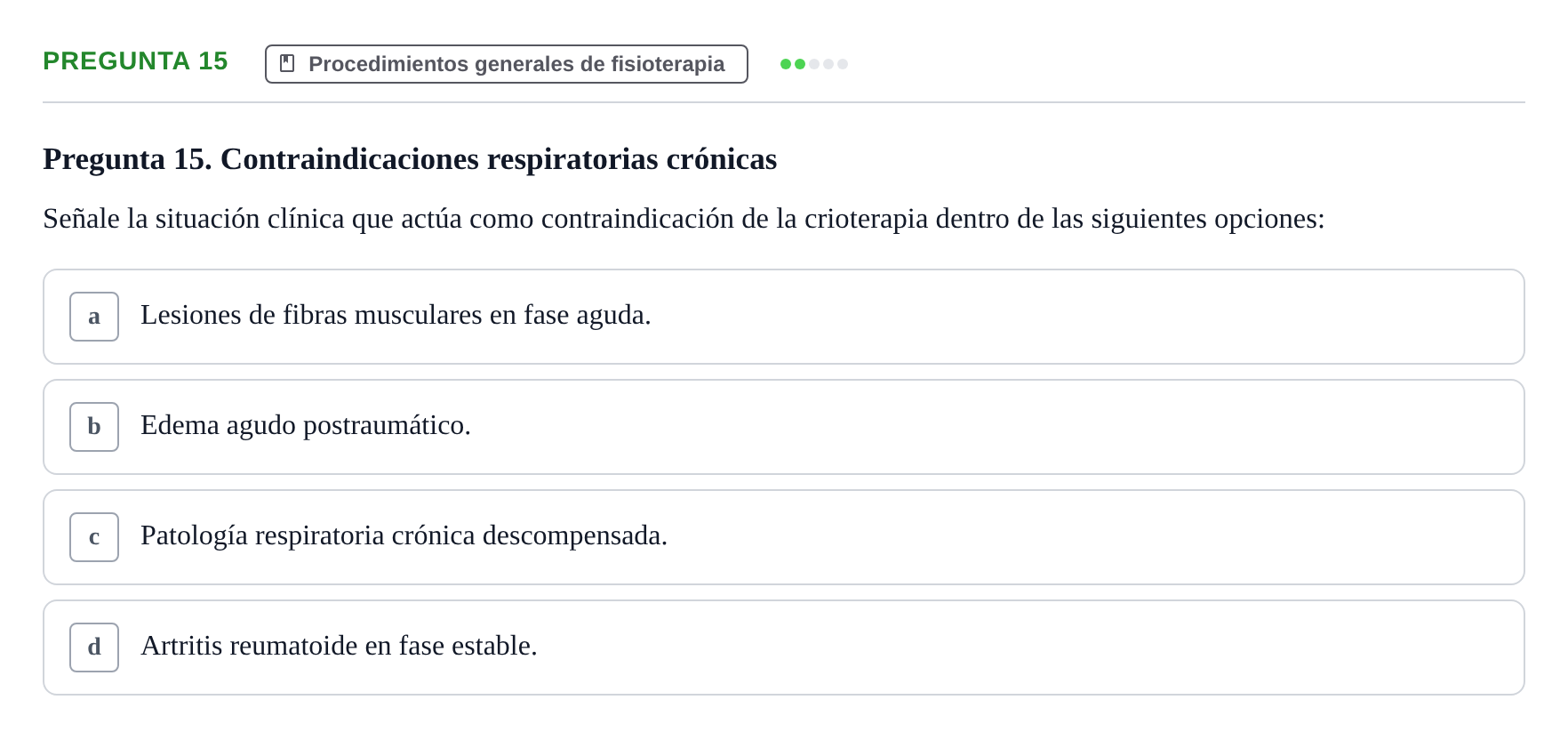Enunciado: Pregunta 15