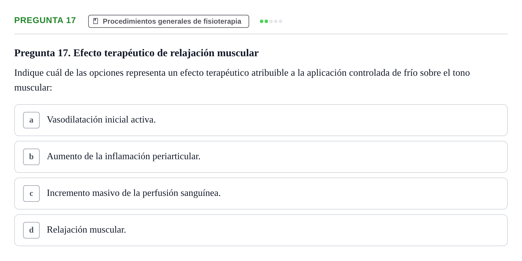 Enunciado: Pregunta 17