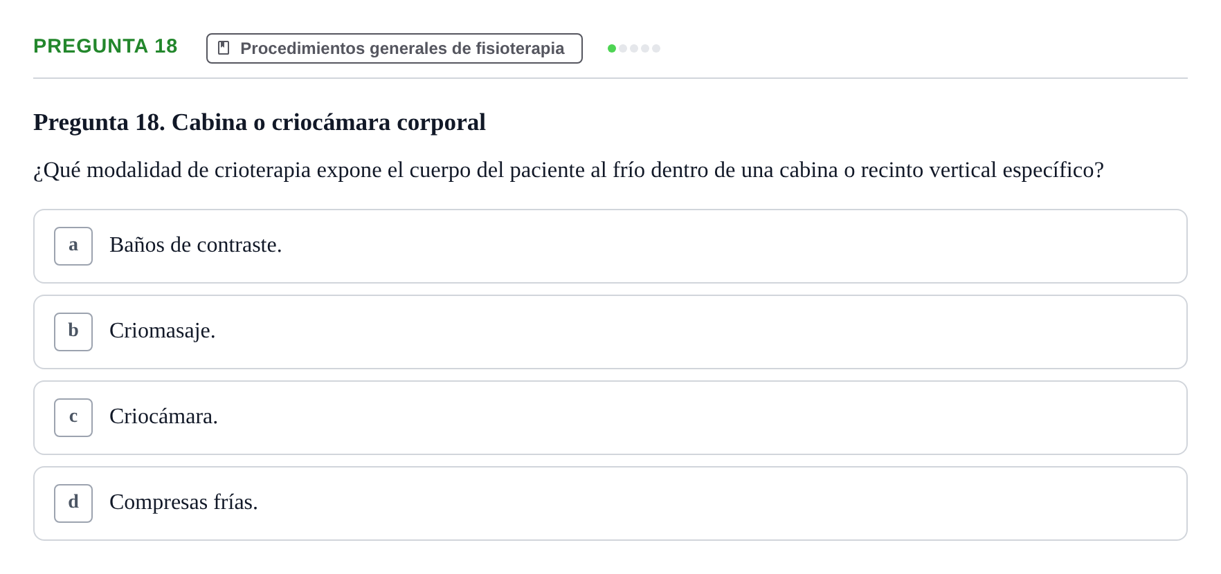 Enunciado: Pregunta 18