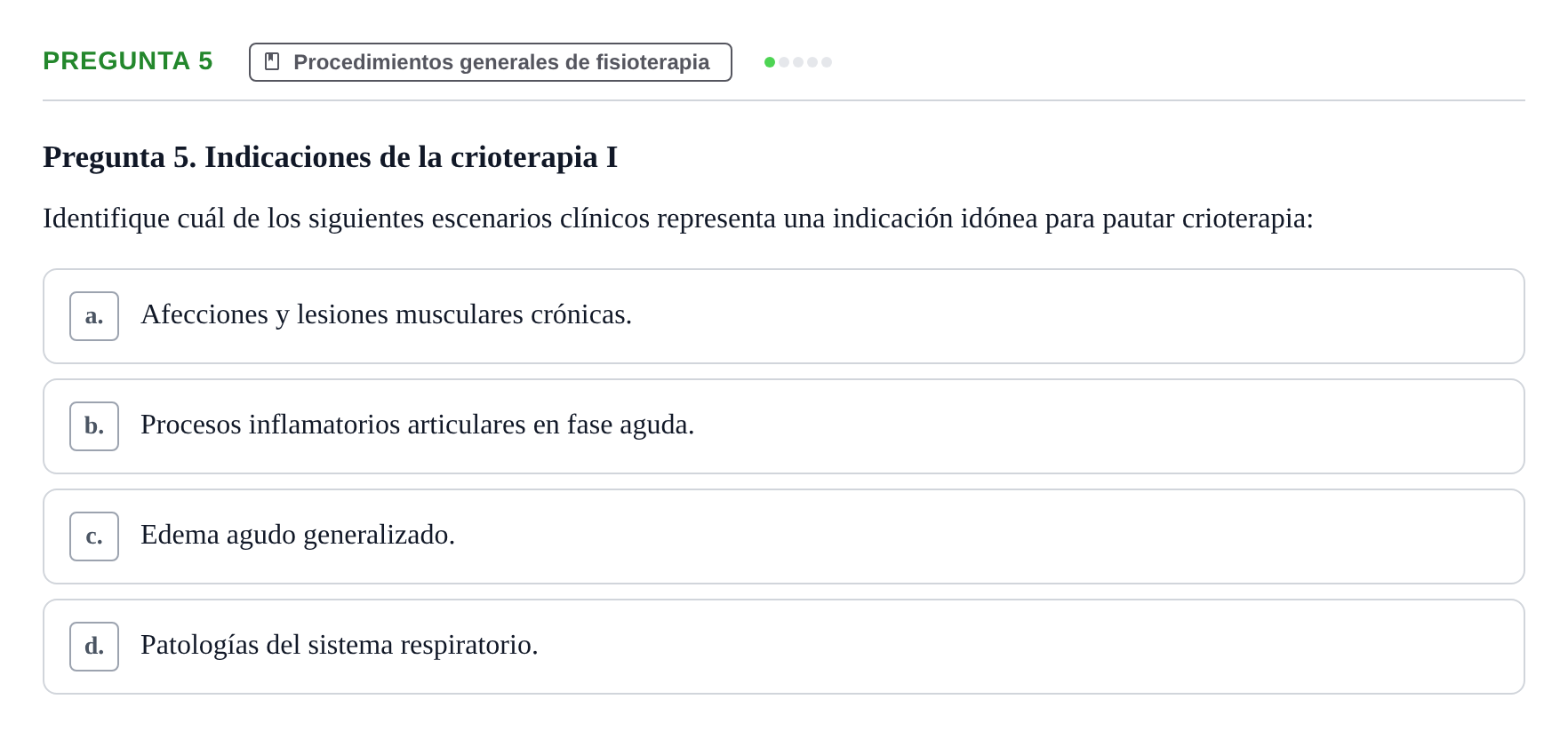 Enunciado: Pregunta 5