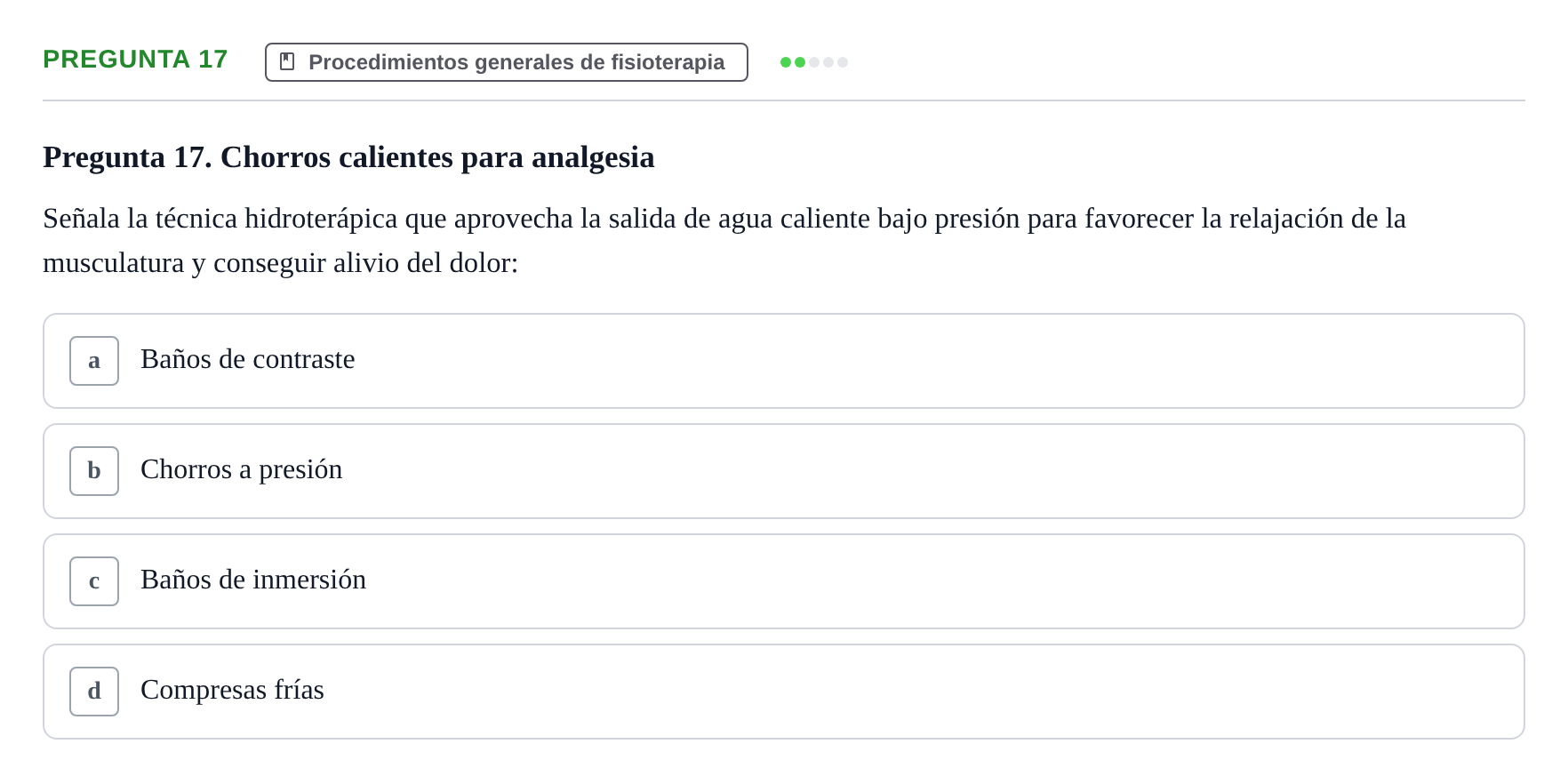 Enunciado: Pregunta 17