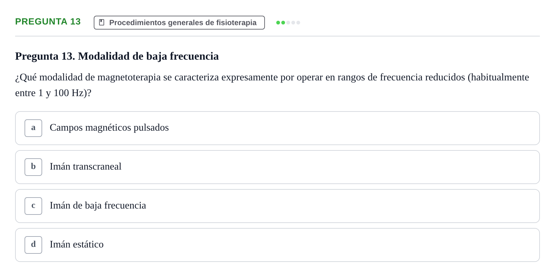 Enunciado: Pregunta 13